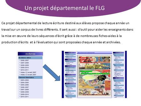 Un projet départemental le FLG
