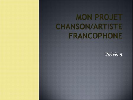 Mon Projet Chanson/Artiste francophone