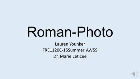 Roman-Photo Lauren Younker FRE1120C-15Summer AW59 Dr. Marie Leticee.