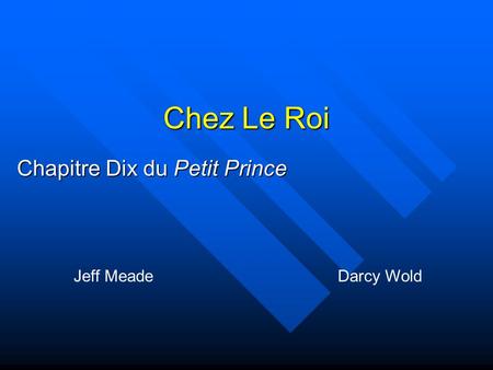 Chapitre Dix du Petit Prince