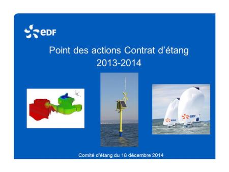 Point des actions Contrat d’étang 2013-2014 Comité d’étang du 18 décembre 2014.