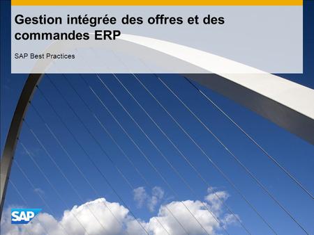Gestion intégrée des offres et des commandes ERP SAP Best Practices.