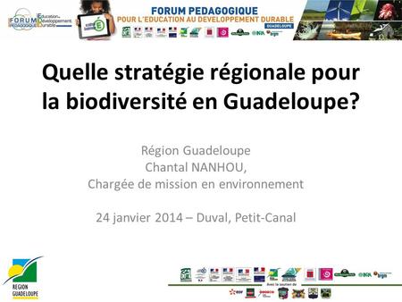 Quelle stratégie régionale pour la biodiversité en Guadeloupe?