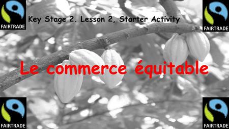 Key Stage 2. Lesson 2, Starter Activity Le commerce équitable.