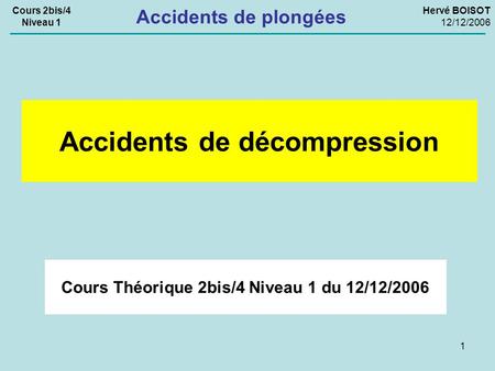 Accidents de décompression