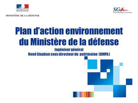 Plan d’action environnement du Ministère de la défense