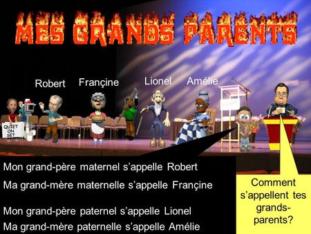 Comment s’appellent tes grands-parents?