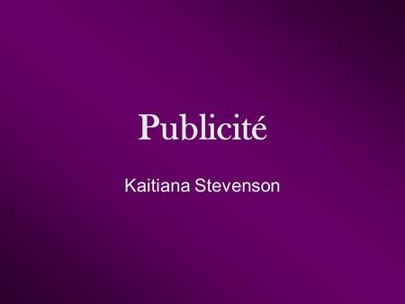 Publicité Kaitiana Stevenson.