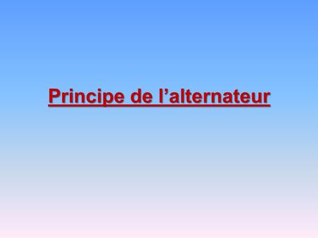 Principe de l’alternateur