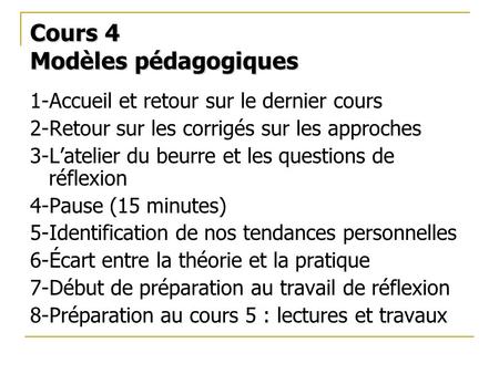 Cours 4 Modèles pédagogiques