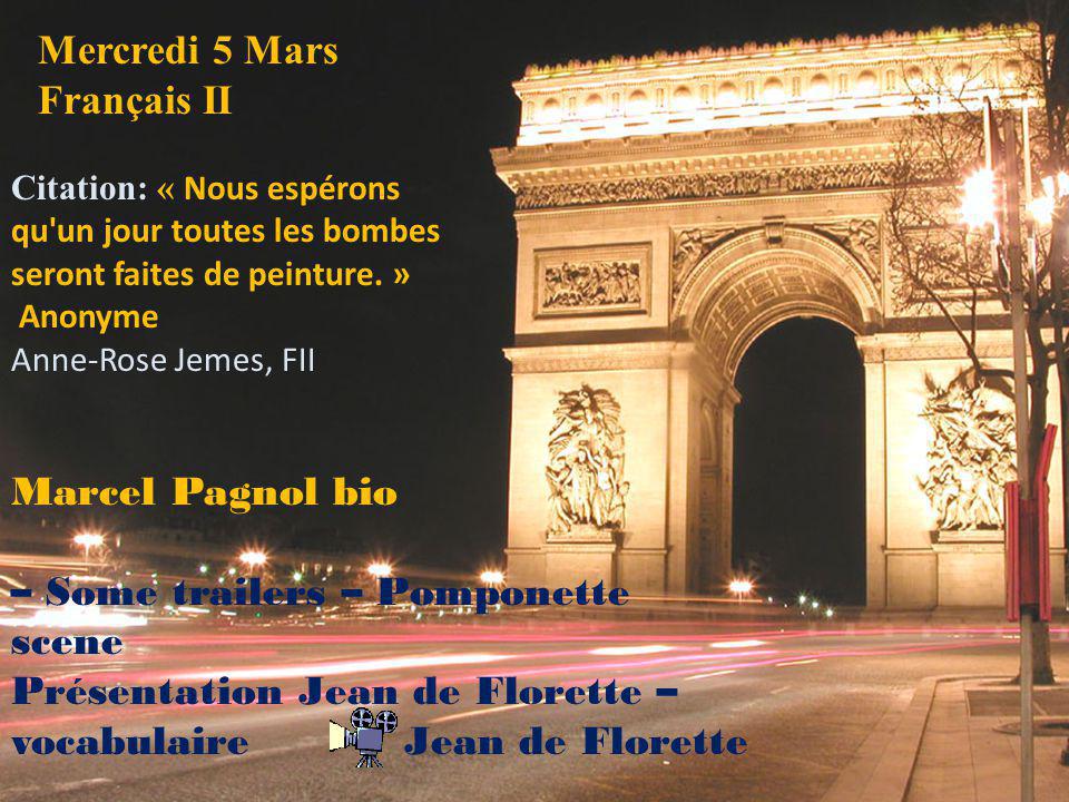 Mercredi 5 Mars Francais Ii Ppt Telecharger