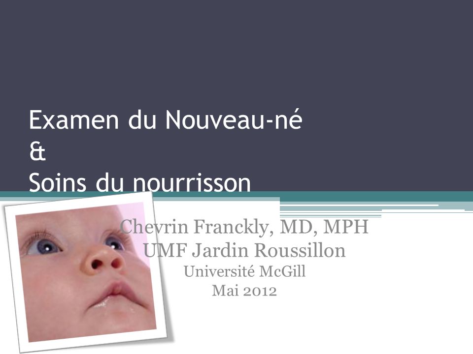 Examen clinique neurologique du nouveau-né
