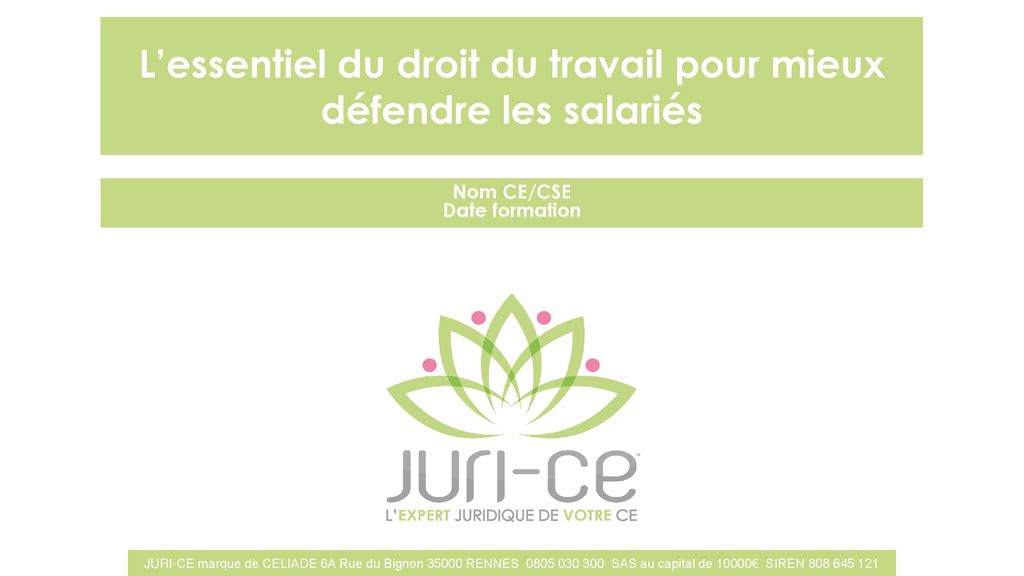 L Essentiel Du Droit Du Travail Pour Mieux Defendre Les Salaries Ppt Telecharger