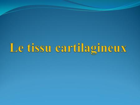 Le tissu cartilagineux