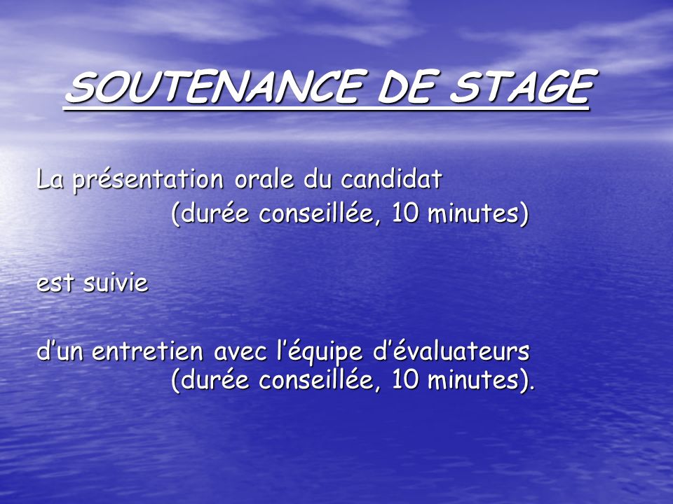 Discours De Soutenance De Rapport De Stage