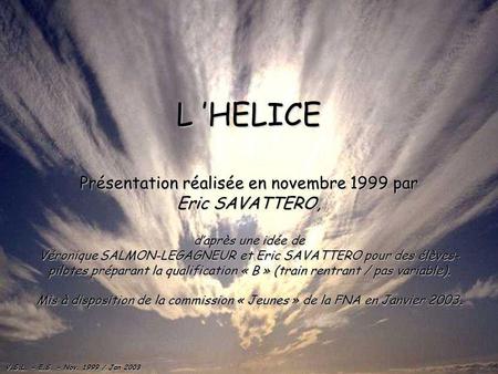 Présentation réalisée en novembre 1999 par