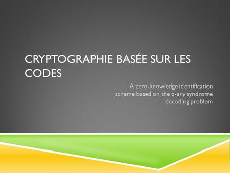 Cryptographie basée sur les codes