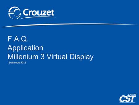 F.A.Q. Application Millenium 3 Virtual Display