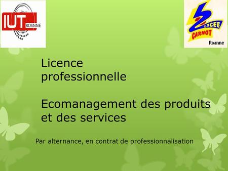 Licence professionnelle Ecomanagement des produits et des services Par alternance, en contrat de professionnalisation.