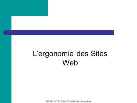 L’ergonomie des Sites Web