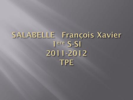 SALABELLE François Xavier 1ère S-SI TPE