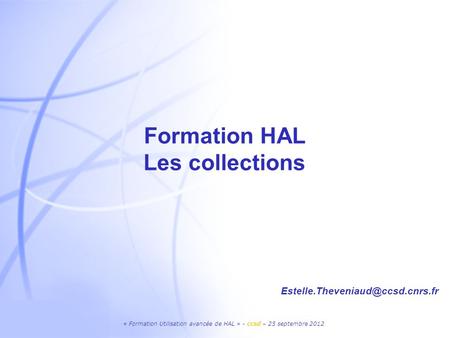 Formation HAL Les collections
