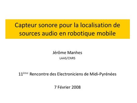11ème Rencontre des Electroniciens de Midi-Pyrénées