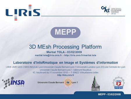 3D MEsh Processing Platform