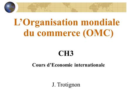 CH3 Cours d’Economie internationale