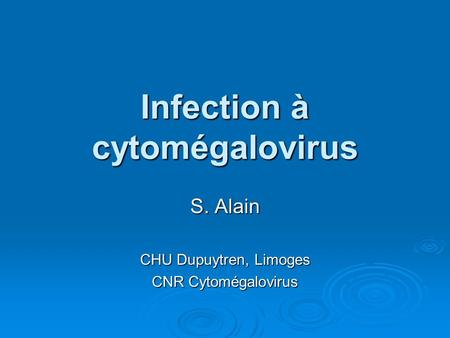 Infection à cytomégalovirus