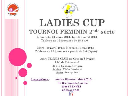 LADIES CUP TOURNOI FEMININ 2nde série