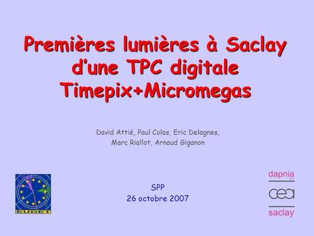 Premières lumières à Saclay d’une TPC digitale Timepix+Micromegas