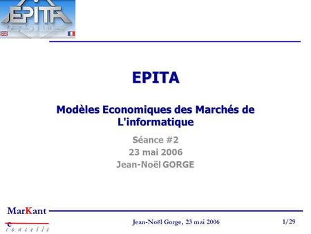 EPITA Modèles Economiques des Marchés de L'informatique