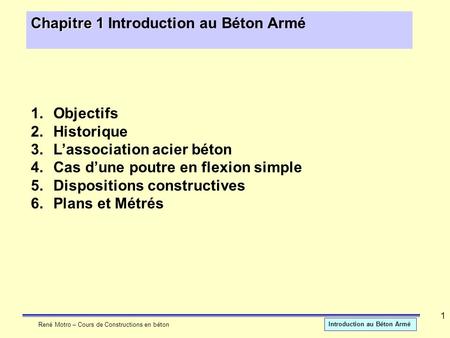 Chapitre 1 Introduction au Béton Armé