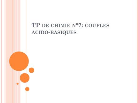 TP de chimie n°7: couples acido-basiques