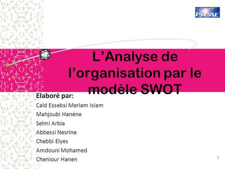 L’Analyse de l’organisation par le modèle SWOT