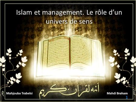 Islam et management. Le rôle d’un univers de sens