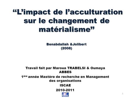 Travail fait par Maroua TRABELSI & Oumaya ABBES