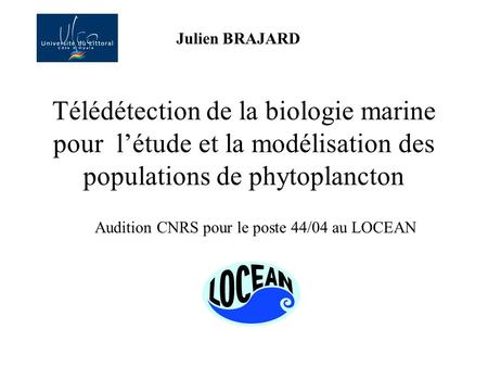 Audition CNRS pour le poste 44/04 au LOCEAN