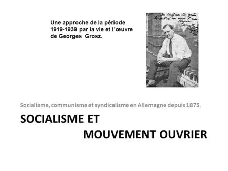 Socialisme et Mouvement ouvrier