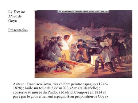 Le Tres de Mayo de Goya Présentation