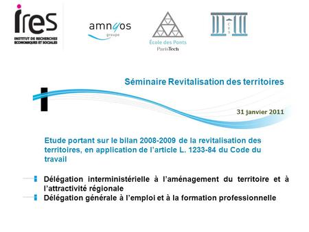 Séminaire Revitalisation des territoires 31 janvier 2011 Délégation interministérielle à laménagement du territoire et à lattractivité régionale Délégation.