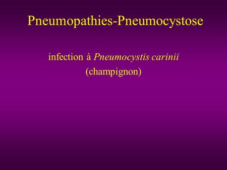 Pneumopathies-Pneumocystose