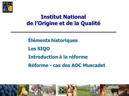 Éléments historiques Les SIQO Introduction à la réforme