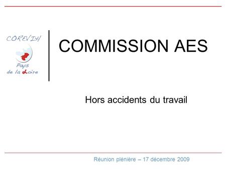COMMISSION AES Hors accidents du travail Réunion plénière – 17 décembre 2009.