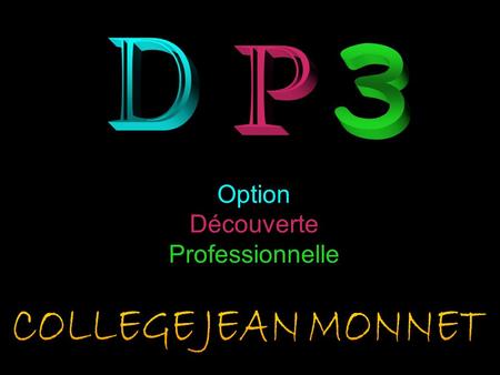 D 3 P Option Découverte Professionnelle COLLEGE JEAN MONNET.
