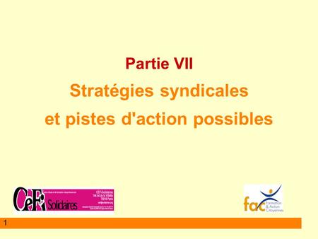 Partie VII Stratégies syndicales et pistes d'action possibles
