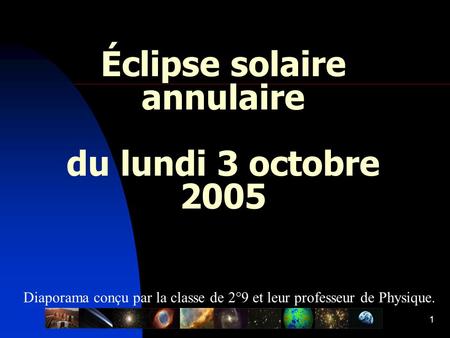 Éclipse solaire annulaire du lundi 3 octobre 2005