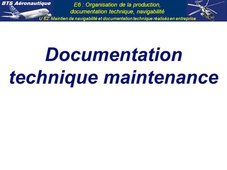 Documentation technique maintenance