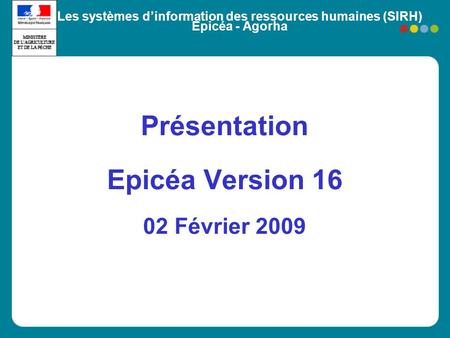 Présentation Epicéa Version 16